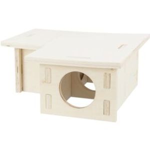 TRIXIE KNAAGDIERHUIS 3 KAMERS ONBEHANDELD HOUT NATUREL 25X25X10 CM