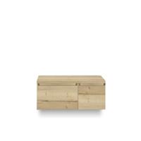 Frozen Badmeubelset 100 cm - Greeplijst in kleur - Wastafel Onderkast - met Bovenblad Natuur Eiken