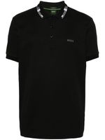 BOSS polo en coton à logo imprimé - Noir