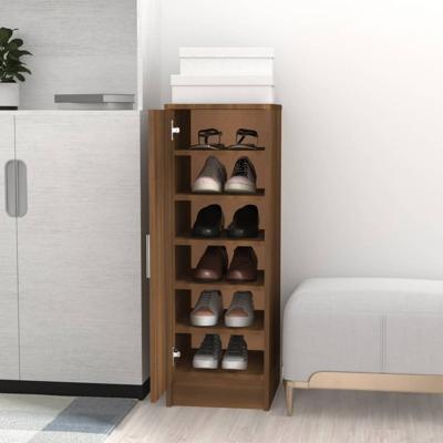 Schoenenkast 32x35x92 cm bewerkt hout bruin eikenkleur