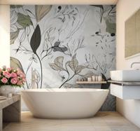 Bloemen tekenen Fotobehang badkamer