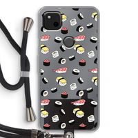 Sushi time: Pixel 4a Transparant Hoesje met koord