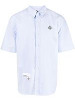 AAPE BY *A BATHING APE® chemise en coton à détail de logo - Bleu