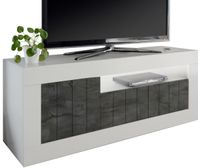 Tv-meubel Urbino 138 cm breed in hoogglans wit met oxid