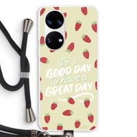 Don't forget to have a great day: Huawei P50 Transparant Hoesje met koord