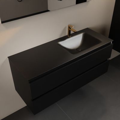 Mondiaz Aivy 120 cm badmeubelset urban - met wastafel urban 1 kraangat rechts met spiegel