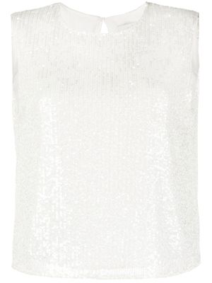 Claudie Pierlot débardeur orné de sequins à dos ouvert - Blanc