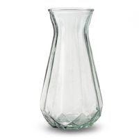 Bloemenvaas - helder/transparant glas - H24 x D13.5 cm - Vazen