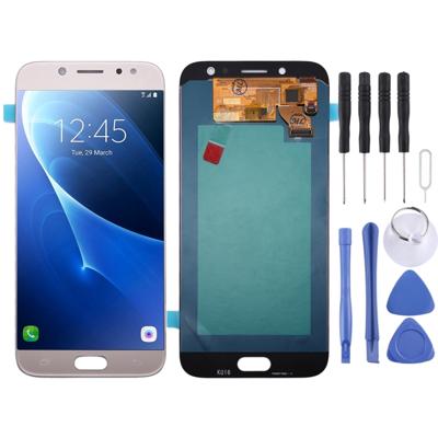 OLED-materiaal LCD-scherm en digitizer volledige assemblage voor Galaxy J7 (2017) J730F/DS J730FM/DS (goud)