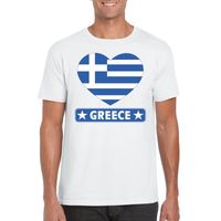 Griekenland hart vlag t-shirt wit heren 2XL  -