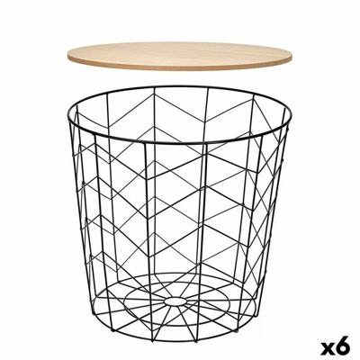 Bijzettafel Gift Decor Bruin Zwart 44,5 x 53,5 x 44,5 cm (6 Stuks)