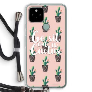 Cactus quote: Pixel 5 Transparant Hoesje met koord