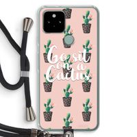 Cactus quote: Pixel 5 Transparant Hoesje met koord Cactus quote: Pixel 5 Transparant Hoesje met koord