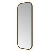 Spiegel Hotbath &MORE 80x30 cm LED-Verlichting Rechthoek Afgerond Afgerond Geborsteld Zwart PVD
