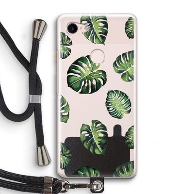 Tropische bladeren: Pixel 3 Transparant Hoesje met koord