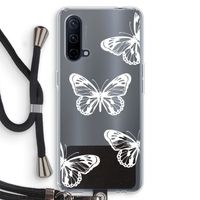 White butterfly: OnePlus Nord CE 5G Transparant Hoesje met koord