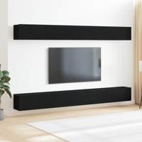 Tv-meubelset 6 pcs Zwart eiken 100 x 30 x 30 cm Bewerkt hout