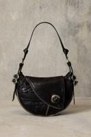 Middelgrote tas van leer met texturen studio - BLACK - U