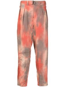 Emporio Armani pantalon droit à motif tie dye - Orange