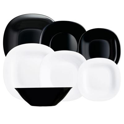 Serviesset Luminarc Carine N&b Wit Zwart Glas 19 Onderdelen