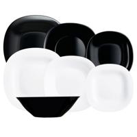 Serviesset Luminarc Carine N&b Wit Zwart Glas 19 Onderdelen - thumbnail