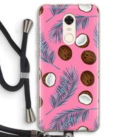 Kokosnoot roze: Xiaomi Redmi 5 Transparant Hoesje met koord