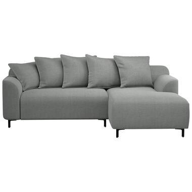 Bank Elsa met chaise longue rechts - stof Eden - grijs - Leen Bakker