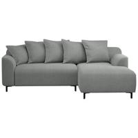 Bank Elsa met chaise longue rechts - stof Eden - grijs - Leen Bakker