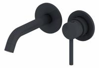 Inbouw wastafelmengkraan Rond Mat Zwart