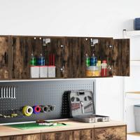 Garagewandkasten 2 st Spaanplaat gerookt eikenhout