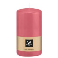 Cilinderkaars/stompkaars - roze - 12 x 6 cm - 33 branduren Cilinderkaars/stompkaars - roze - 12 x 6 cm - 33 branduren