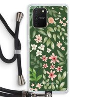 Botanical green sweet flower heaven: Samsung Galaxy S10 Lite Transparant Hoesje met koord