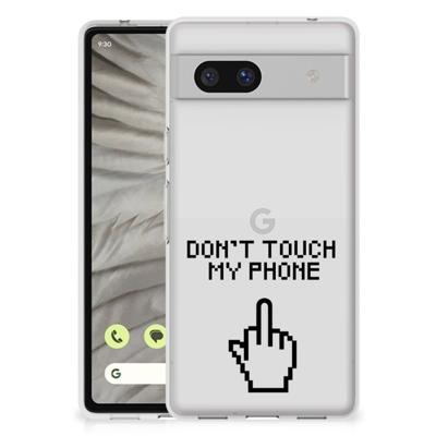 Google Pixel 7A Silicone-hoesje Finger Don't Touch My Phone Google Pixel 7A Silicone-hoesje Finger Don't Touch My Phone