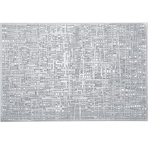 1x Rechthoekige placemats glanzend zilver 30 x 45 cm