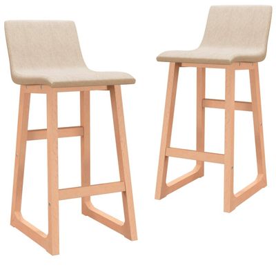 vidaXL Barkrukken 2 st stof crèmekleurig