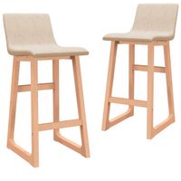 vidaXL Barkrukken 2 st stof crèmekleurig - thumbnail