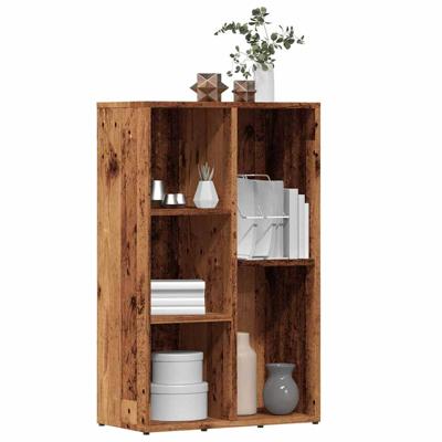 Boekenkast 50x25x80 cm bewerkt hout oud houtkleurig