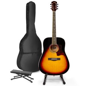 MAX SoloJam Western akoestische gitaar met gitaarstandaard en