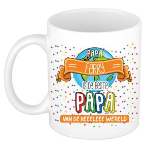 Naam mok papa Ferry - wit - de beste - keramiek - 300 ml - Vaderdag/verjaardag