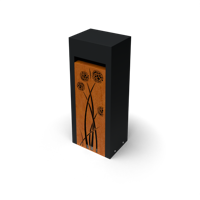 Brievenbus Libus Combo zwart Corten L30 x B40 x H100 met Allium motief - Geroba