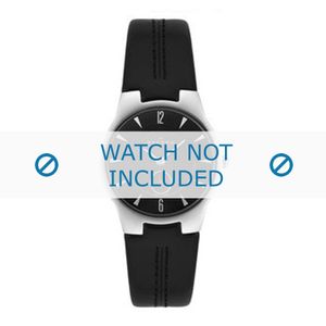 Skagen horlogeband 433SSLB 433SSLC Leder Zwart 16mm + zwart stiksel