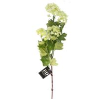 Kunstbloem Viburnum/Sneeuwbal - 3x - 88 cm - groen - losse steel - kunst zijdebloemen