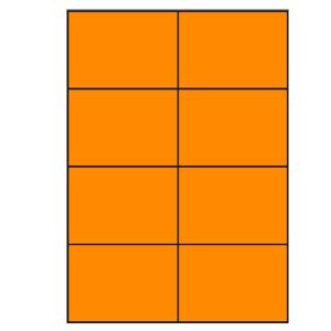 Oranje A4 etiketten 105 x 74 mm 100 vel Sorex