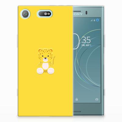 Sony Xperia XZ1 Compact Telefoonhoesje met Naam Baby Leopard Sony Xperia XZ1 Compact Telefoonhoesje met Naam Baby Leopard