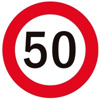 25x Viltjes/onderzetters 50 jaar leeftijd versiering/decoratie rond verkeersbord   -