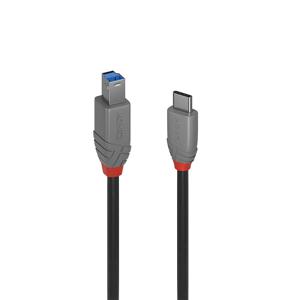 LINDY USB-kabel USB 3.2 Gen1 (USB 3.0 / USB 3.1 Gen1) USB-C stekker, USB-B stekker 3.00 m Zwart 36668