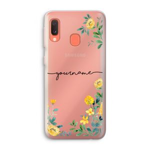 Gele bloemen: Samsung Galaxy A20e Transparant Hoesje