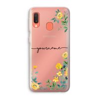 Gele bloemen: Samsung Galaxy A20e Transparant Hoesje