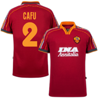 AS Roma Retro Voetbalshirt 1998-1999 + Cafu 2 AS Roma Retro Voetbalshirt 1998-1999 + Cafu 2