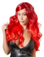 * COTTELLI Rode lange golvende pruik ,CC0700339